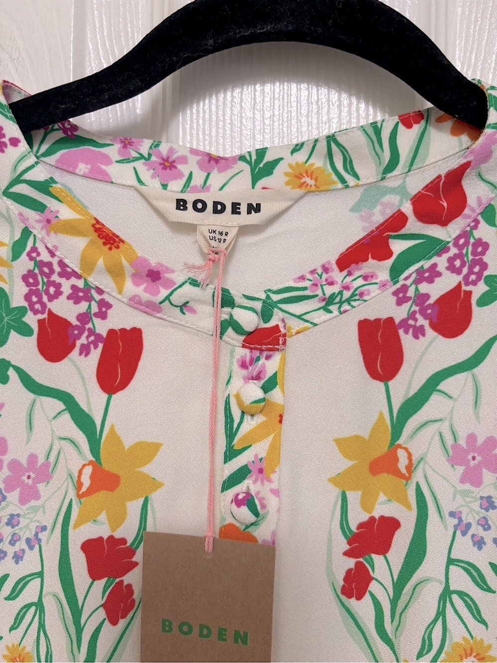 Boden Floral Midi Dress in Cream with Multicolor Print - Picture 13 of 14